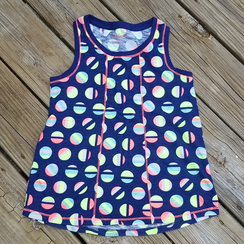 Navy blue with Multicolor circles tank